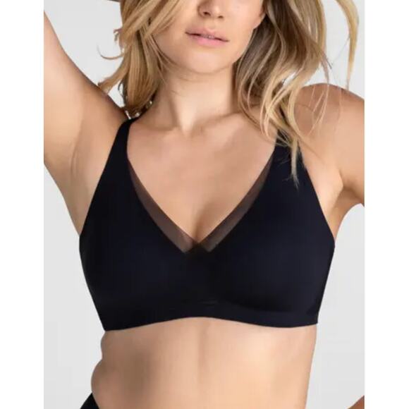 Honeylove black mesh crossover bra